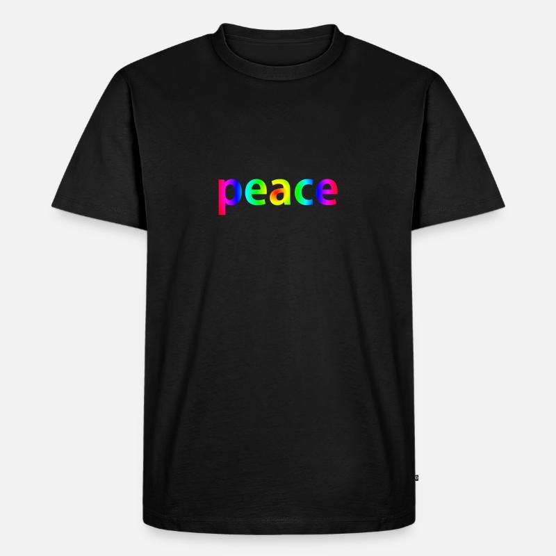 peace - Männer Premium Bio T-Shirt - Schwarz