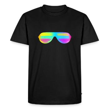 80er Jahre Outfit Kostüm Mottoparty Retro Brille - Männer Premium Bio T-Shirt - Schwarz - Vorne - Nico (187cm)