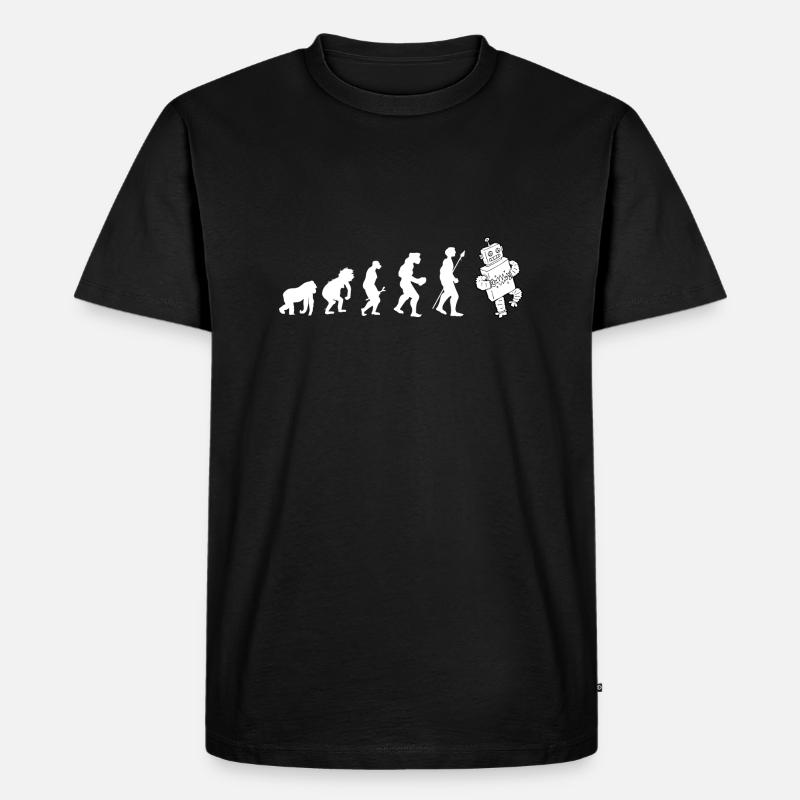 Evolution Roboter Geschenkidee - Männer Premium Bio T-Shirt - Schwarz