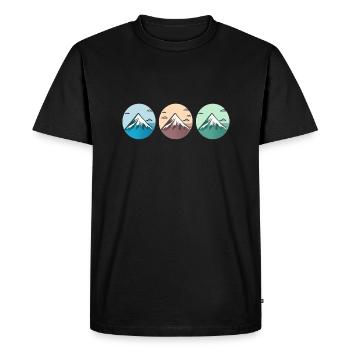 Mountain Landscape Geometric Art - Men's Premium Organic T-Shirt - black - Front - Nico (187cm)
