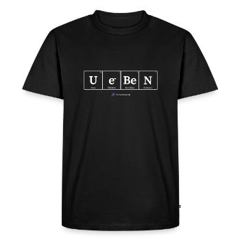 Ueben (dunkle Stoffe) - Männer Premium Bio T-Shirt - Schwarz - Vorne - Nico (187cm)