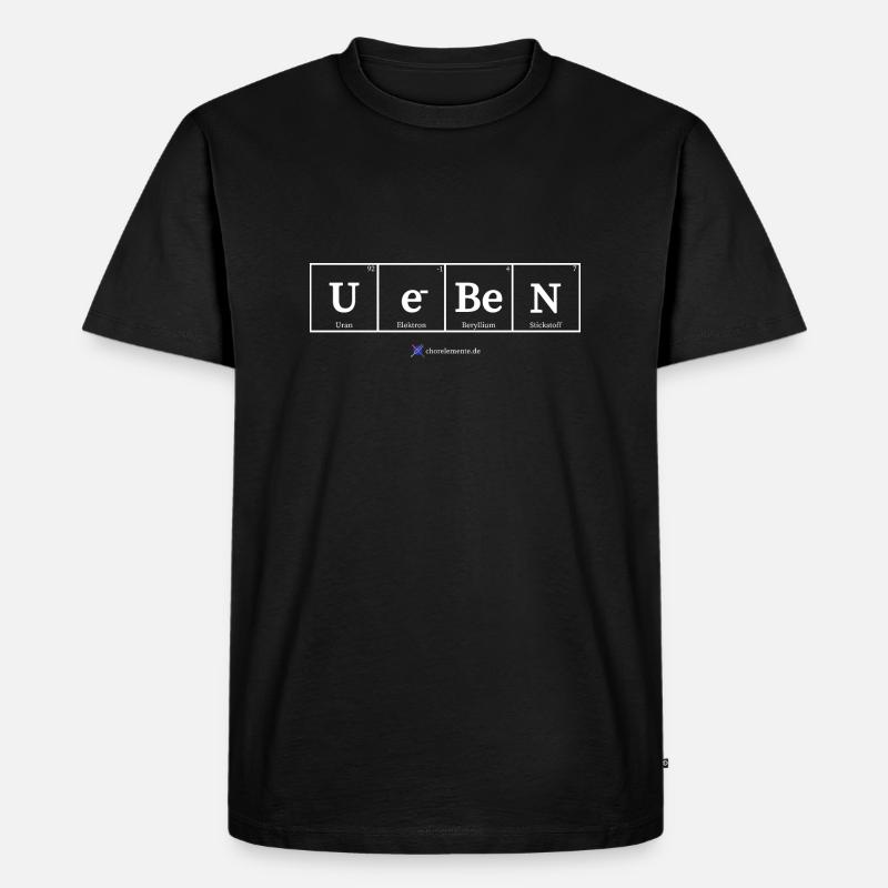 Ueben (dunkle Stoffe) - Männer Premium Bio T-Shirt - Schwarz