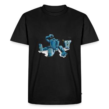robot - Men's Premium Organic T-Shirt - black - Front - Nico (187cm)