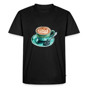 Latte Macchiato - T-shirt Premium bio Homme - noir - Devant - Nico (187cm)