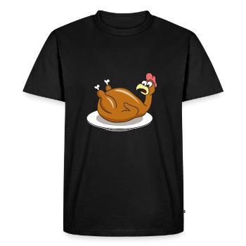 Chicken Roast Baking - Men's Premium Organic T-Shirt - black - Front - Nico (187cm)