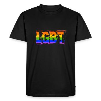 LGBT Gay Gay Pride Rainbow - T-shirt Premium bio Homme - noir - Devant - Nico (187cm)