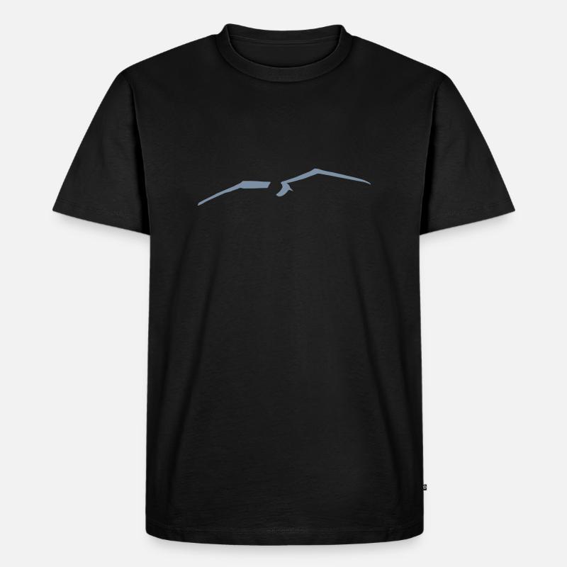 Anker Möwe Segler Vogel Albatros Seemöwe Strand - Männer Premium Bio T-Shirt - Schwarz