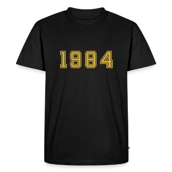 Année 1984 - T-shirt Premium bio Homme - noir - Devant - Nico (187cm)