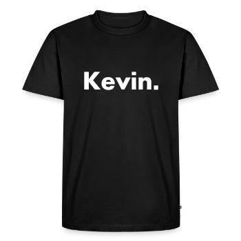 Kevin - nom - police - T-shirt Premium bio Homme - noir - Devant - Nico (187cm)