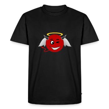 Devil angel devil and angel - Men's Premium Organic T-Shirt - black - Front - Nico (187cm)