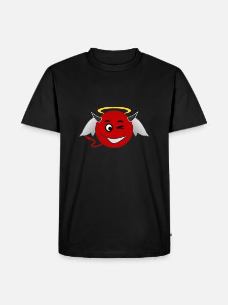 Devil ängel djävul och ängel - Ekologisk premium-T-shirt herr - svart