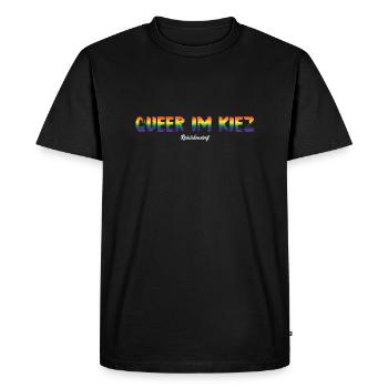 LGBTIQ Queer im Kiez Reinickendorf - Männer Premium Bio T-Shirt - Schwarz - Vorne - Nico (187cm)