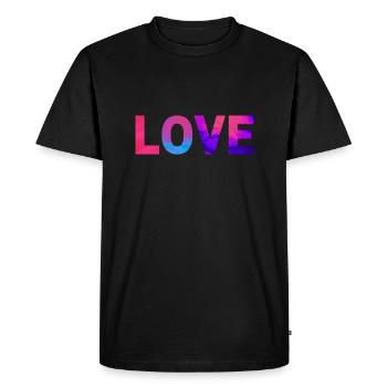 AMOUR. Une chemise, un mot. - T-shirt Premium bio Homme - noir - Devant - Nico (187cm)