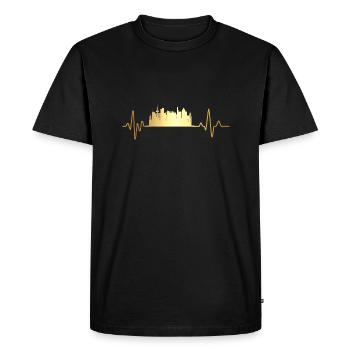Battement de cœur Francfort - T-shirt Premium bio Homme - noir - Devant - Nico (187cm)