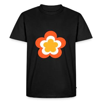 70s Flower Pattern - Men's Premium Organic T-Shirt - black - Front - Nico (187cm)