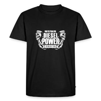 Diesel Power Shirt - Men's Premium Organic T-Shirt - black - Front - Nico (187cm)