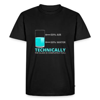 Technically the glass is completely full - T-shirt Premium bio Homme - noir - Devant - Nico (187cm)