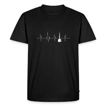 Fléchettes Battement de cœur - T-shirt Premium bio Homme - noir - Devant - Nico (187cm)