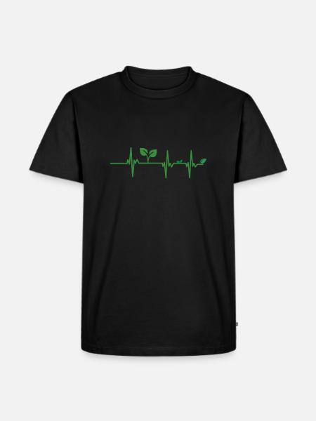 Vegan heartbeat - Men's Premium Organic T-Shirt - black