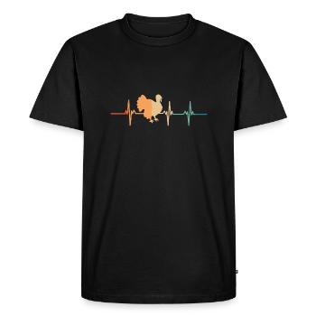 Battement de cœur dindon - T-shirt Premium bio Homme - noir - Devant - Nico (187cm)
