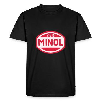 VEB Minol - T-shirt Premium bio Homme - noir - Devant - Nico (187cm)
