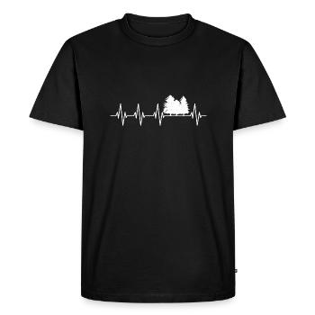 Heartbeat Camping Forest Tree Forester - Men's Premium Organic T-Shirt - black - Front - Nico (187cm)