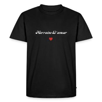 marraine d'amour - T-shirt Premium bio Homme - noir - Devant - Nico (187cm)