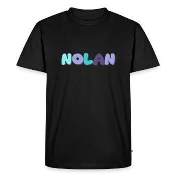 Name - Nolan - Men's Premium Organic T-Shirt - black - Front - Nico (187cm)