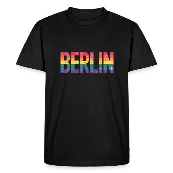 Berlin - Cool queer City Logo - Men's Premium Organic T-Shirt - black - Front - Nico (187cm)