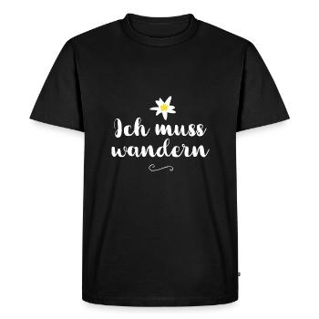 Ich muss wandern - Männer Premium Bio T-Shirt - Schwarz - Vorne - Nico (187cm)