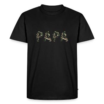 PAPA CAMOUFLAGE MILITAIRE - T-shirt Premium bio Homme - noir - Devant - Nico (187cm)