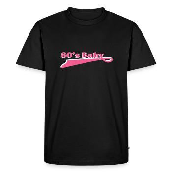 Year 80 baby - Men's Premium Organic T-Shirt - black - Front - Nico (187cm)