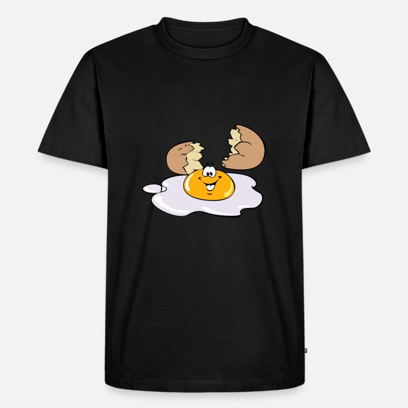 Spiegelei Ei Egg - Männer Premium Bio T-Shirt - Schwarz