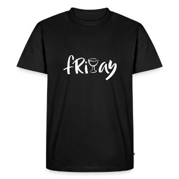Friday is wine day. Friday shirt. - Men's Premium Organic T-Shirt - black - Front - Nico (187cm)