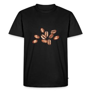 café en grains - T-shirt Premium bio Homme - noir - Devant - Nico (187cm)