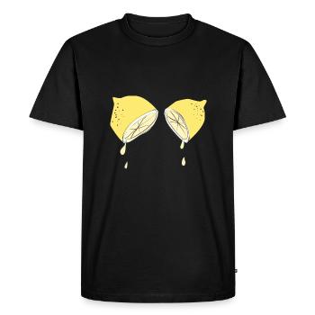 Si la vie te donne des citrons... - T-shirt Premium bio Homme - noir - Devant - Nico (187cm)