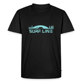 Surfline 3 Blue version - T-shirt Premium bio Homme - noir - Devant - Nico (187cm)