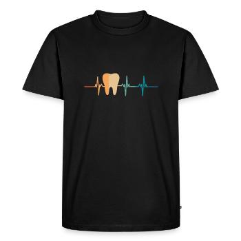 Dentist heartbeat - Men's Premium Organic T-Shirt - black - Front - Nico (187cm)