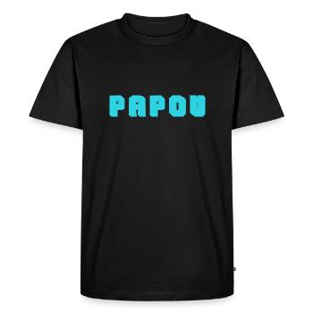 PAPOU. PAPA. FÊTE DES PÈRES. BONNE FÊTE PAPA - T-shirt Premium bio Homme - noir - Devant - Nico (187cm)