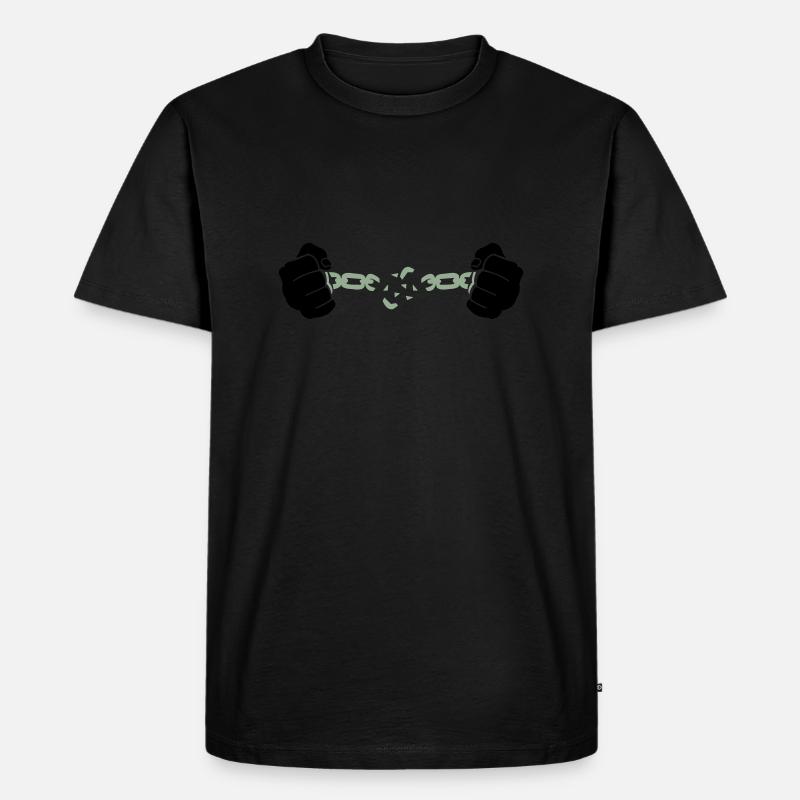 hand kette - Männer Premium Bio T-Shirt - Schwarz