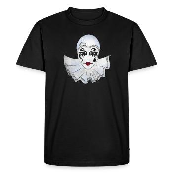 Carnaval blanc Pierrot illustration de Venise - T-shirt Premium bio Homme - noir - Devant - Nico (187cm)