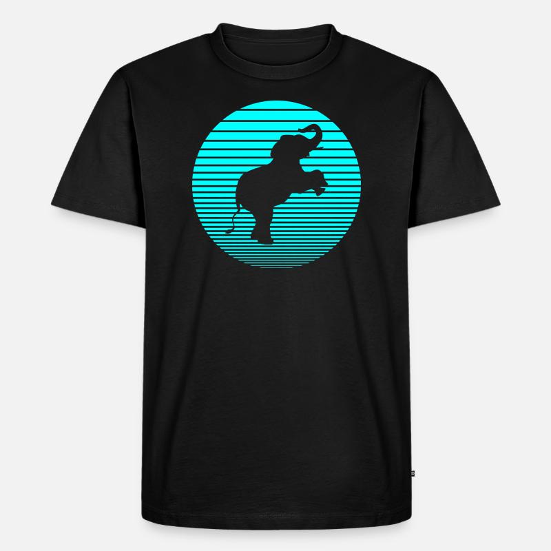 Elefant - Männer Premium Bio T-Shirt - Schwarz