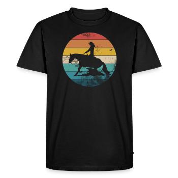 Sliding stop Western riding Reining gift - Men's Premium Organic T-Shirt - black - Front - Nico (187cm)