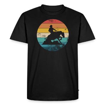 Sliding stop Western riding Reining gift - Men's Premium Organic T-Shirt - black - Front - Nico (187cm)