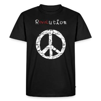 Peace Symbol Paix Liberté Révolution Love - T-shirt Premium bio Homme - noir - Devant - Nico (187cm)