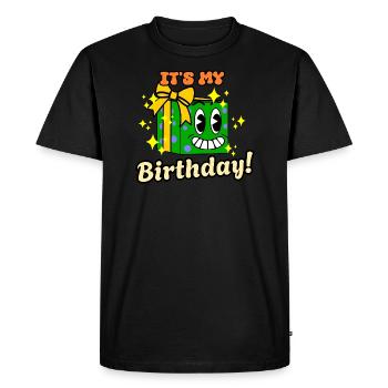 Drôle Anniversaire Mignon Dessin Animé Rétro Vintage Cadeau - T-shirt Premium bio Homme - noir - Devant - Nico (187cm)