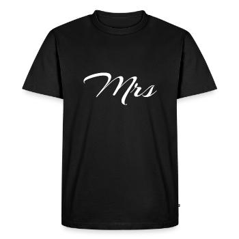 Mr et Mme, Monsieur et Miss Idée cadeau Couples - T-shirt Premium bio Homme - noir - Devant - Nico (187cm)