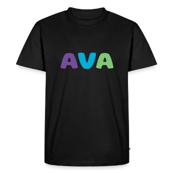 Name- Ava - Men's Premium Organic T-Shirt - black - Front - Nico (187cm)