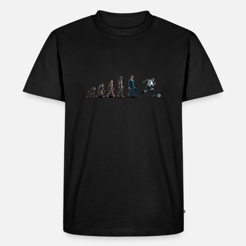 Evolution Fussball Zeichenfläche 1 - Männer Premium Bio T-Shirt - Schwarz