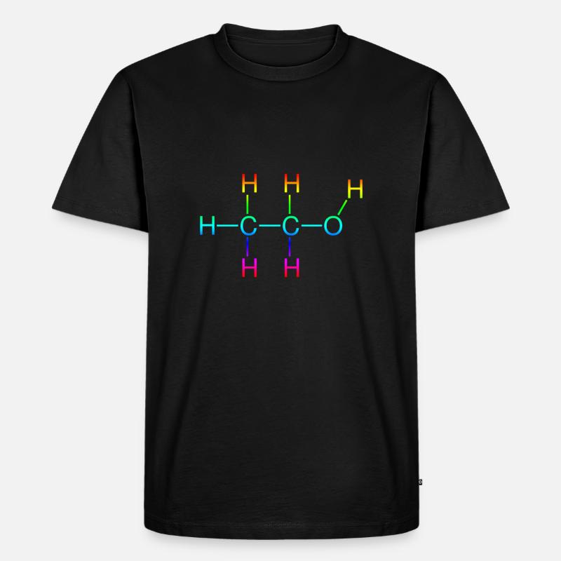 Ethanol Alkohol Strukturformel - Männer Premium Bio T-Shirt - Schwarz